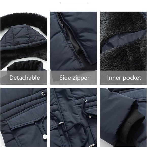 Women's Long Winter Puffer Coat‎ Waterproof Warm Maxi Down Jacket  Removable - Picture 5 of 8